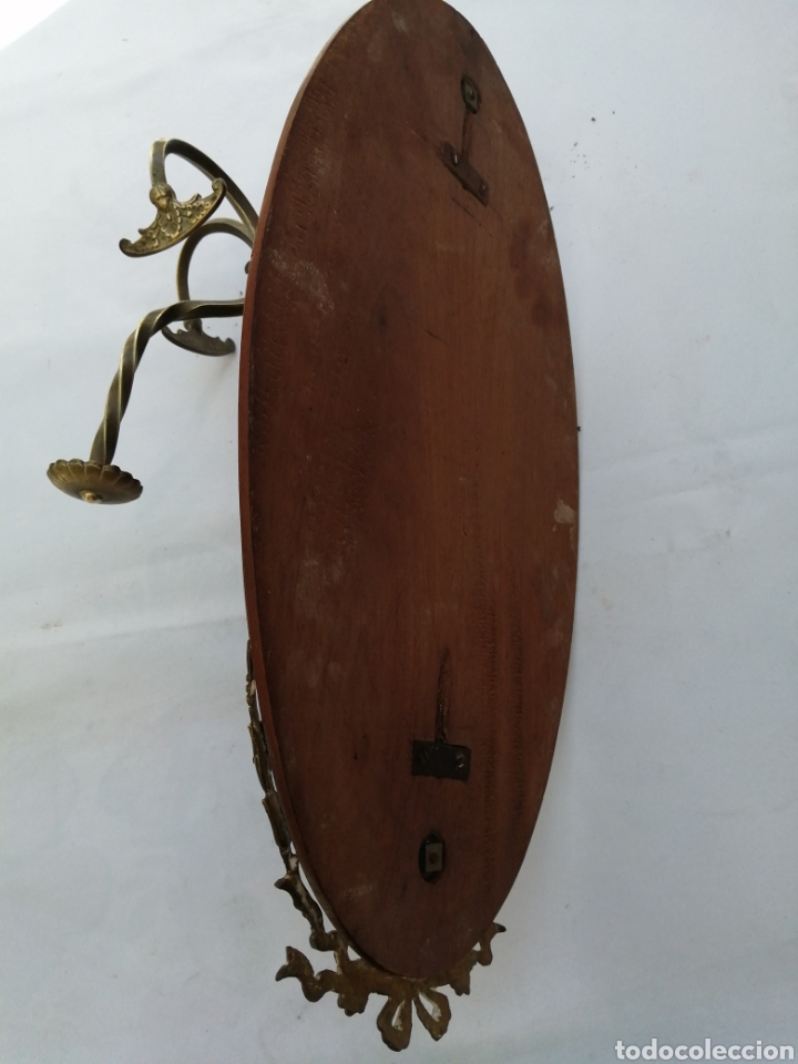 Antig&uuml;edades: Antiguo perchero bronce y roble siglo xix - Foto 10
