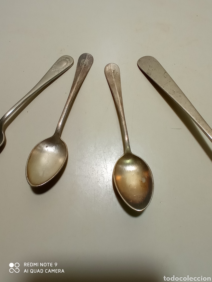 Antig&uuml;edades: Cuatro antiguas cucharas con sellos meneses. - Foto 3