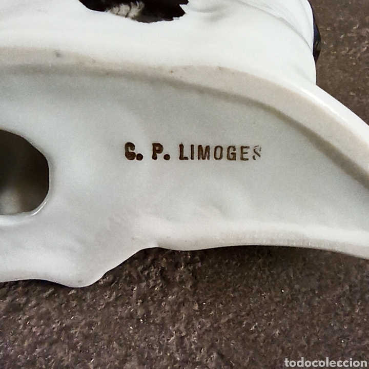 Antig&uuml;edades: C. P Limoges Figura de perro Dalmata - Foto 5