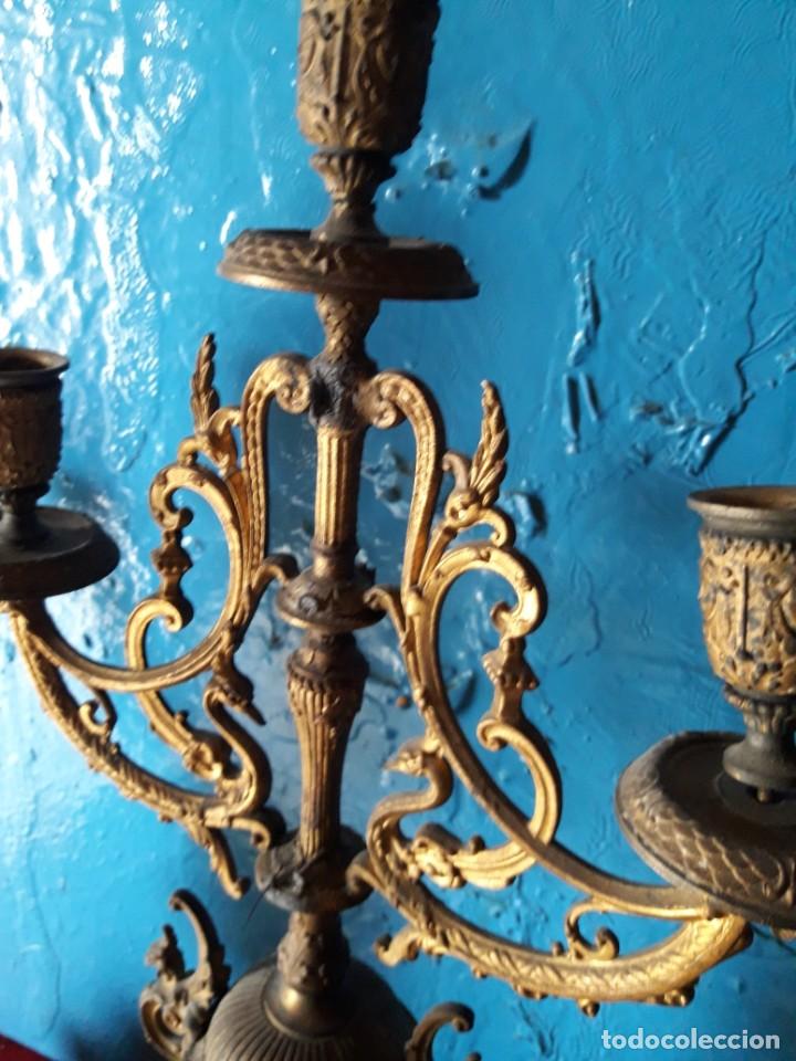 Antig&uuml;edades: Pareja candelabros siglo XIX - Foto 8