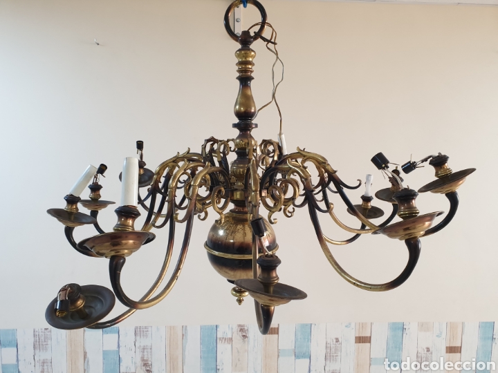Antig&uuml;edades: Lampara laton - Foto 1