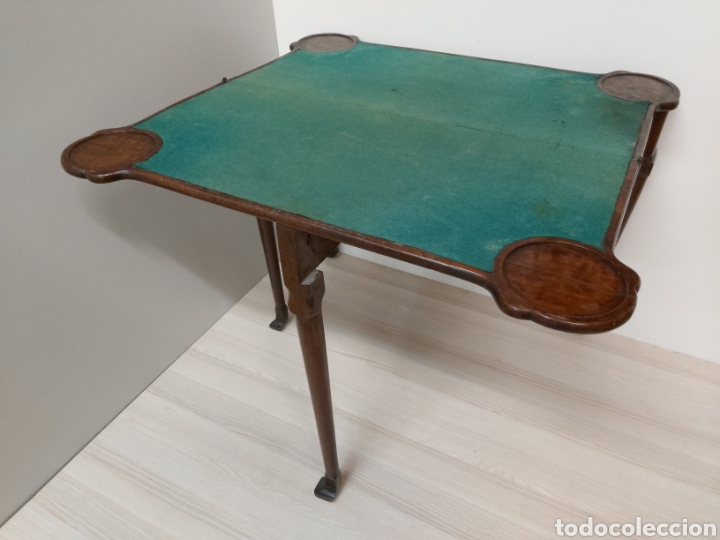 Antig&uuml;edades: Antigua mesa plegable cartas - Foto 19