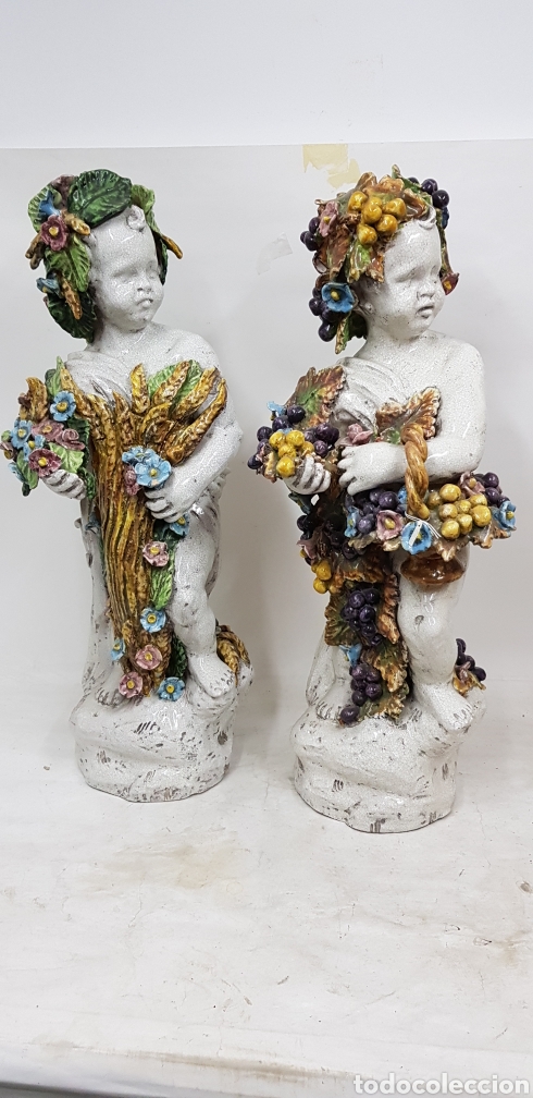 Antig&uuml;edades: Figuras-PUTTIS-de-ceramica. - Foto 2