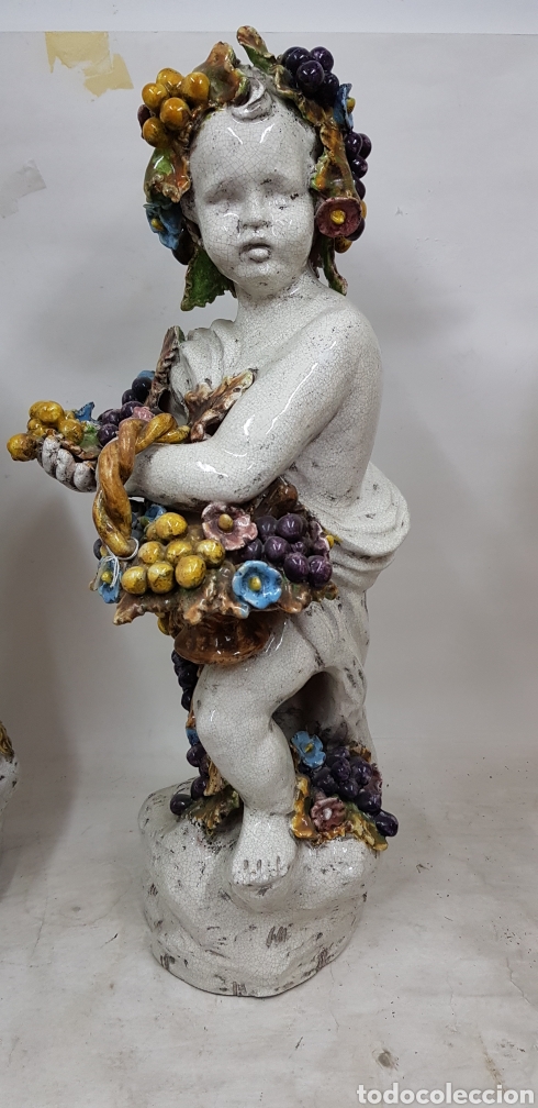 Antig&uuml;edades: Figuras-PUTTIS-de-ceramica. - Foto 4