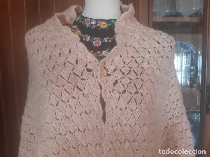 antigua toquilla de lana de crochet hecha a man - Compra venta en  todocoleccion