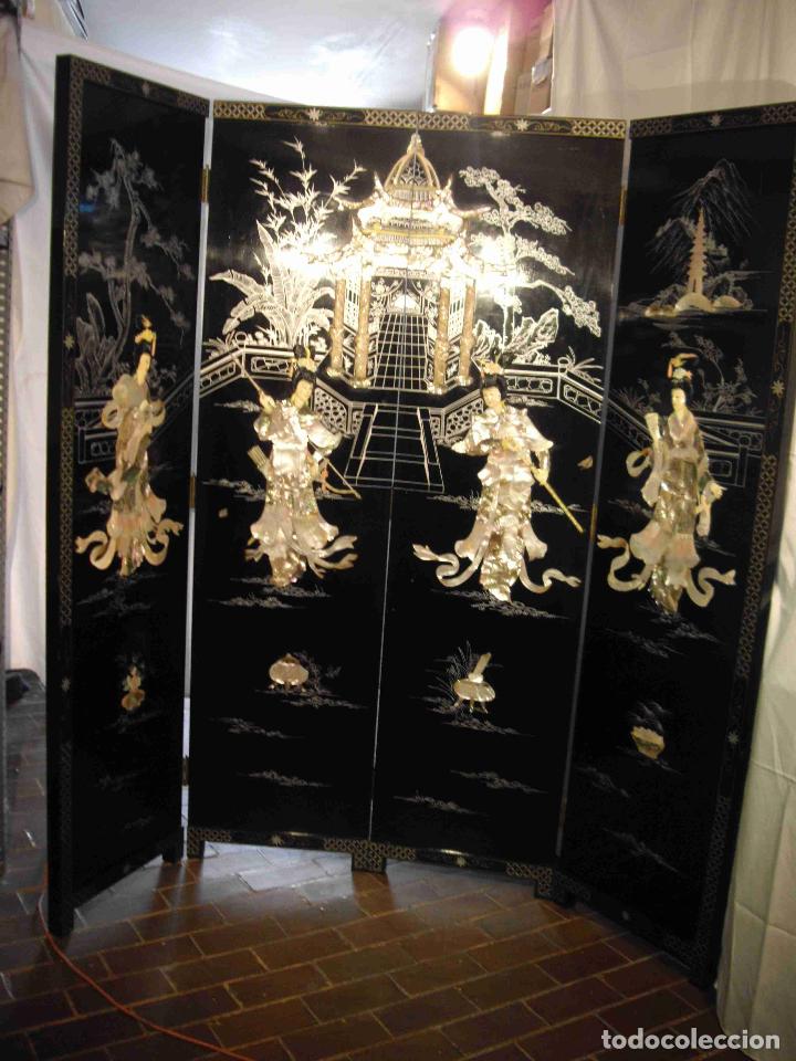 Antig&uuml;edades: BIOMBO HUESO NACAR - Foto 1