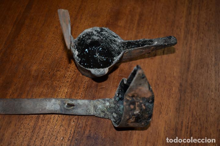 Antig&uuml;edades: ANTIGUA LAMPARA DE ACEITE DOBLE CACITO - Foto 2