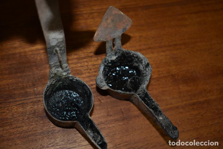 Antig&uuml;edades: ANTIGUA LAMPARA DE ACEITE DOBLE CACITO - Foto 5
