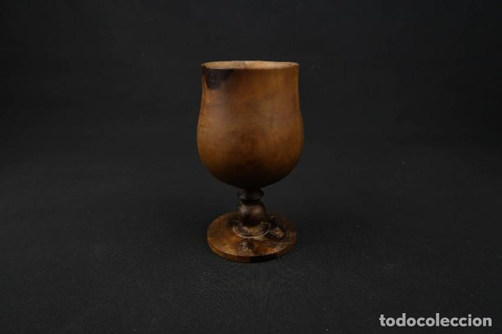 Antig&uuml;edades: Antiguo Vaso Copa de Madera - Foto 2