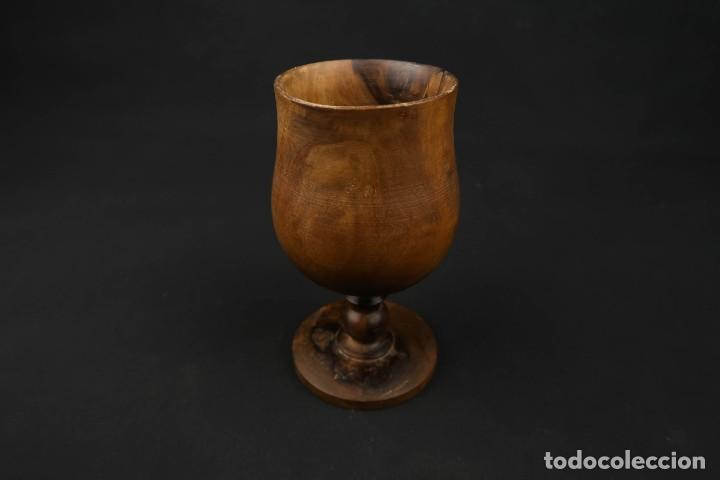 Antig&uuml;edades: Antiguo Vaso Copa de Madera - Foto 3