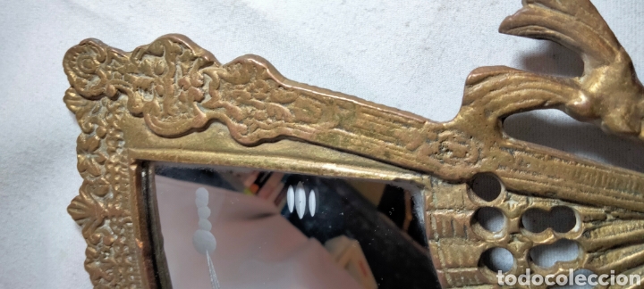 Antig&uuml;edades: Espejo bronce en forma abanico - Foto 4