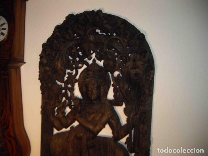 Antig&uuml;edades: FIGURA TALLA MADERA DIOSA - Foto 2