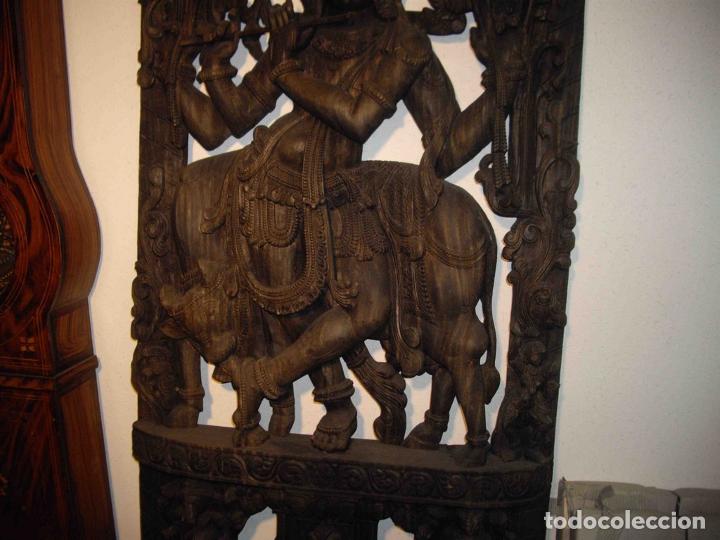 Antig&uuml;edades: FIGURA TALLA MADERA DIOSA - Foto 3