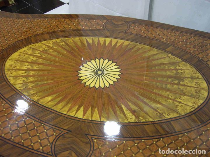 Antig&uuml;edades: MESA DESPACHO TRES CAJONES MARQUETER&Iacute;A - Foto 6