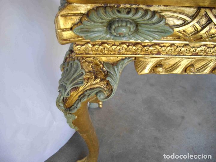 Antig&uuml;edades: CONSOLA ENTRADA M&Aacute;RMOL ORO VERDE - Foto 5
