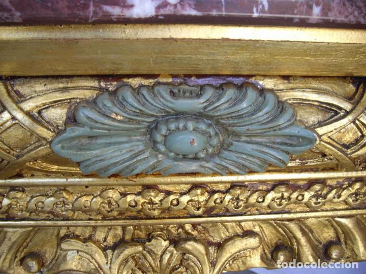 Antig&uuml;edades: CONSOLA ENTRADA M&Aacute;RMOL ORO VERDE - Foto 6