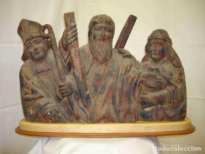 Antig&uuml;edades: IMAGEN TRES SANTOS MADERA - Foto 1