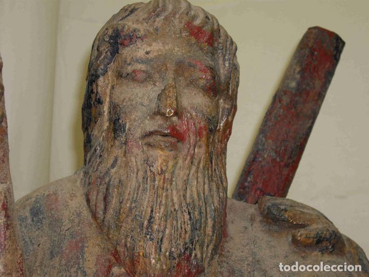 Antig&uuml;edades: IMAGEN TRES SANTOS MADERA - Foto 6