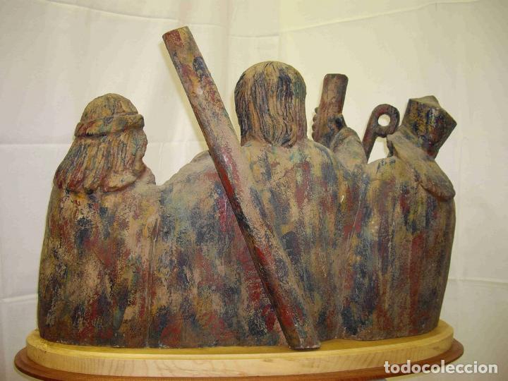 Antig&uuml;edades: IMAGEN TRES SANTOS MADERA - Foto 7