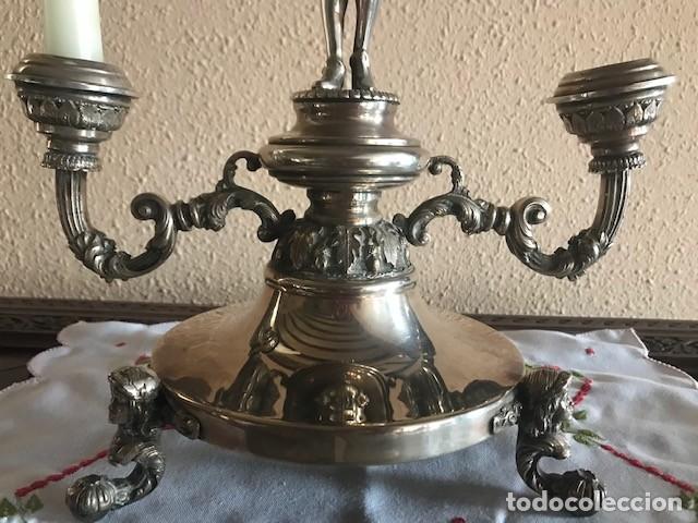 Antig&uuml;edades: CANDELABRO ALPACA PLATEADA - Foto 4