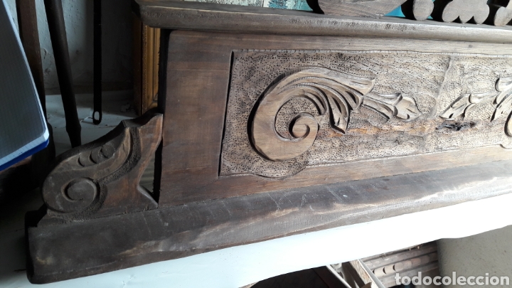 Antig&uuml;edades: GRAN PENACHO O CABECERO DE MADERA RUSTICO - Foto 2