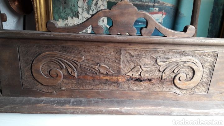 Antig&uuml;edades: GRAN PENACHO O CABECERO DE MADERA RUSTICO - Foto 5