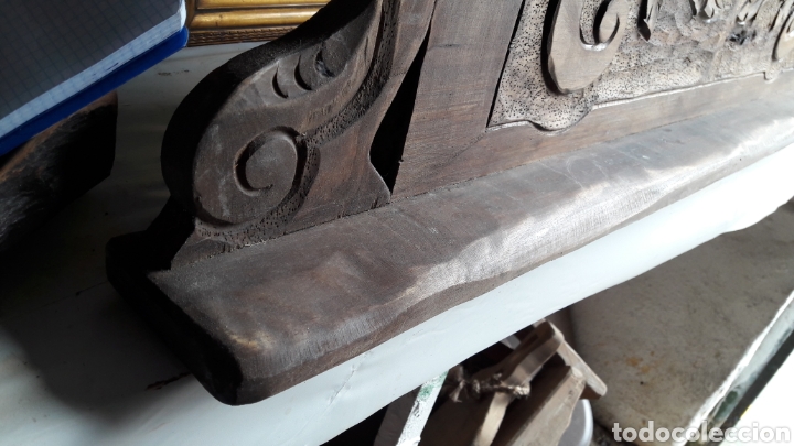Antig&uuml;edades: GRAN PENACHO O CABECERO DE MADERA RUSTICO - Foto 6