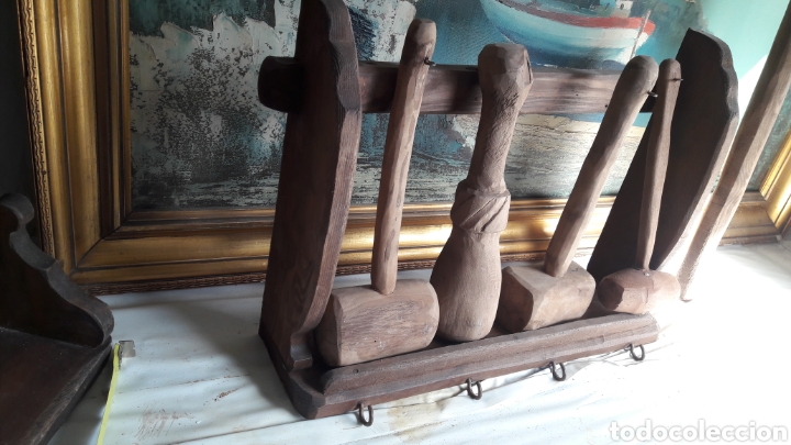 Antig&uuml;edades: CONJUNTO DE MAZOS R&Uacute;STICOS Y MUEBLE - Foto 2