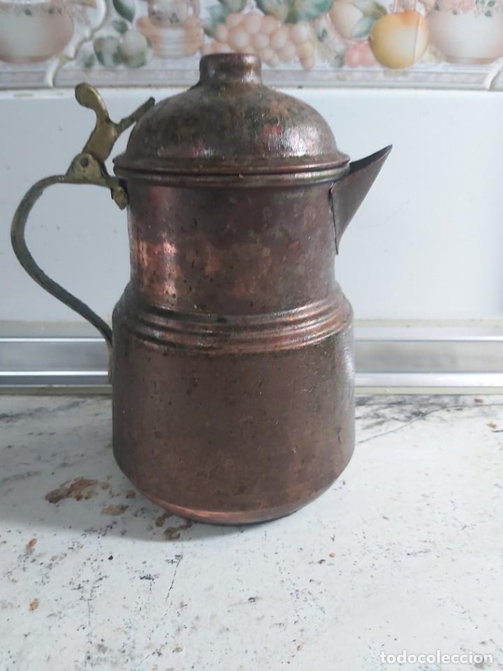 Antig&uuml;edades: tetera antigua de cobre 21 cm - Foto 1