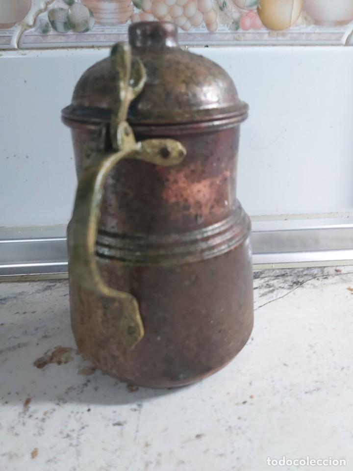Antig&uuml;edades: tetera antigua de cobre 21 cm - Foto 2
