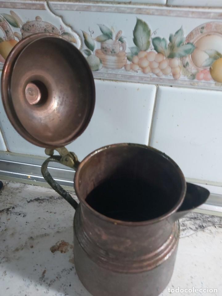 Antig&uuml;edades: tetera antigua de cobre 21 cm - Foto 3