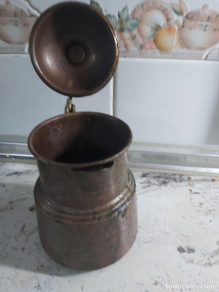 Antig&uuml;edades: tetera antigua de cobre 21 cm - Foto 4