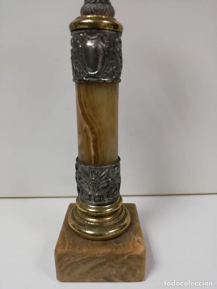 Antig&uuml;edades: VIRGEN DEL PILAR PIE Y BASE M&Aacute;RMOL 19 CM - Foto 4