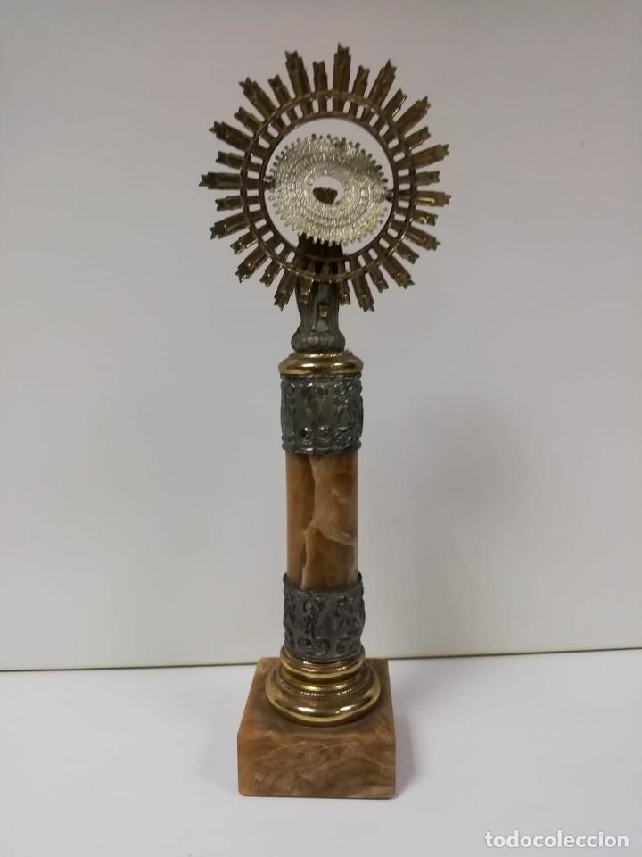 Antig&uuml;edades: VIRGEN DEL PILAR PIE Y BASE M&Aacute;RMOL 19 CM - Foto 2