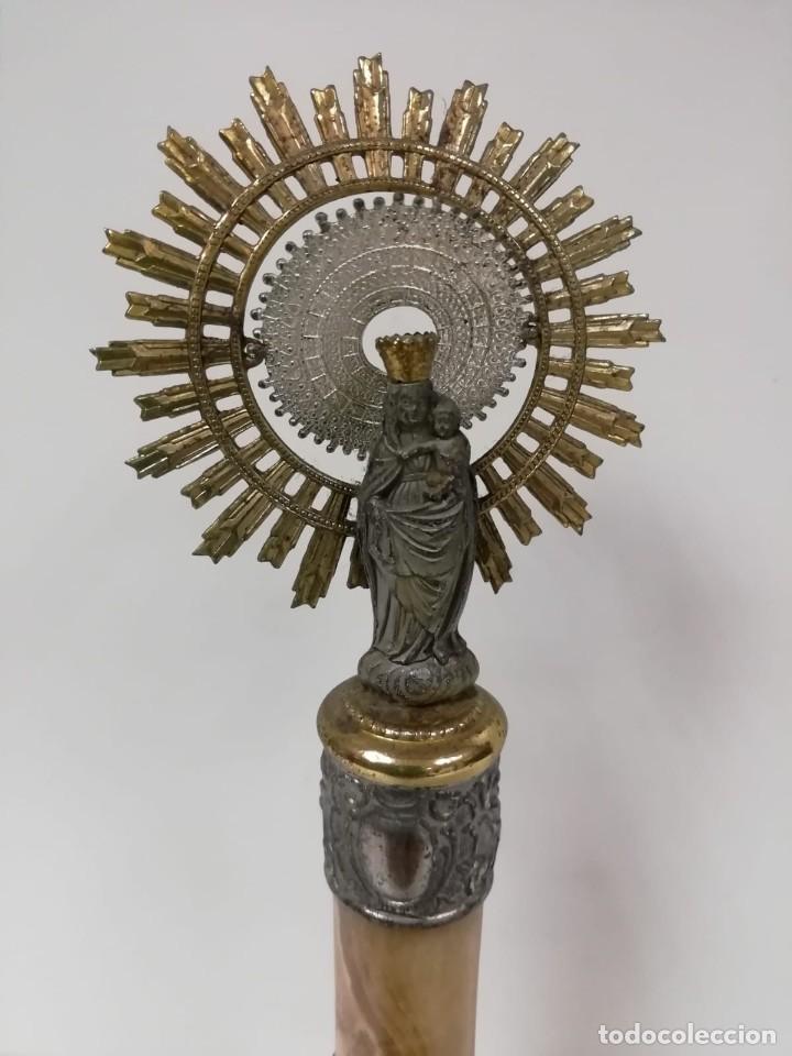 Antig&uuml;edades: VIRGEN DEL PILAR PIE Y BASE M&Aacute;RMOL 19 CM - Foto 3