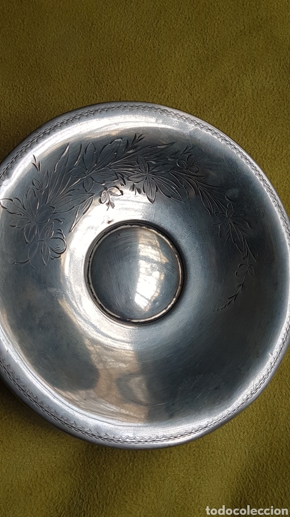 Antig&uuml;edades: Platito redondo de plata... - Foto 2
