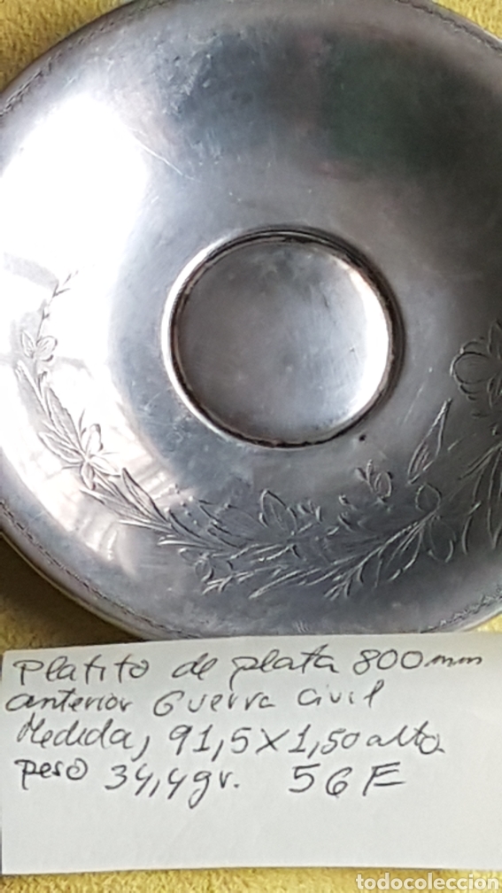 Antig&uuml;edades: Platito redondo de plata... - Foto 5