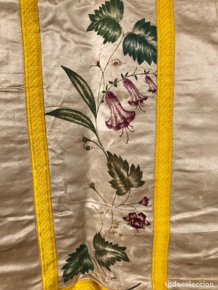 Antig&uuml;edades: CASULLA XIX COMPLETA SEDA NATURAL - Foto 10