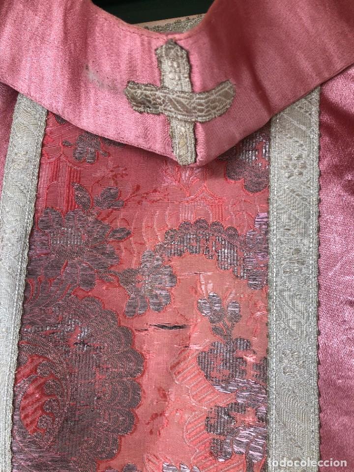 Antig&uuml;edades: CASULLA XIX COMPLETA SEDA NATURAL - Foto 5
