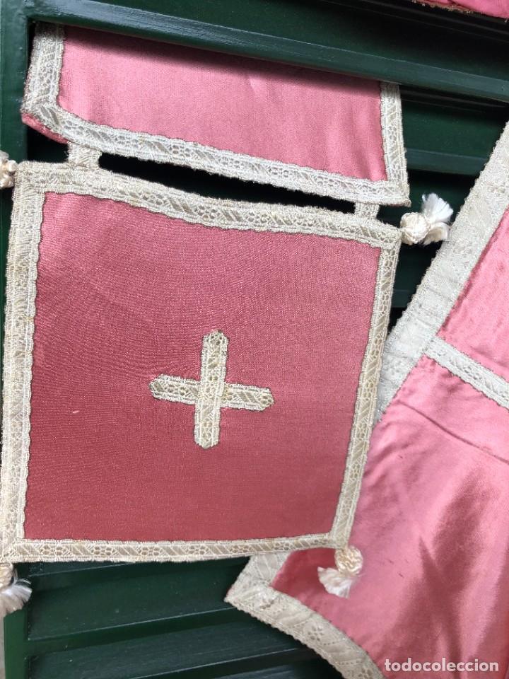 Antig&uuml;edades: CASULLA XIX COMPLETA SEDA NATURAL - Foto 6