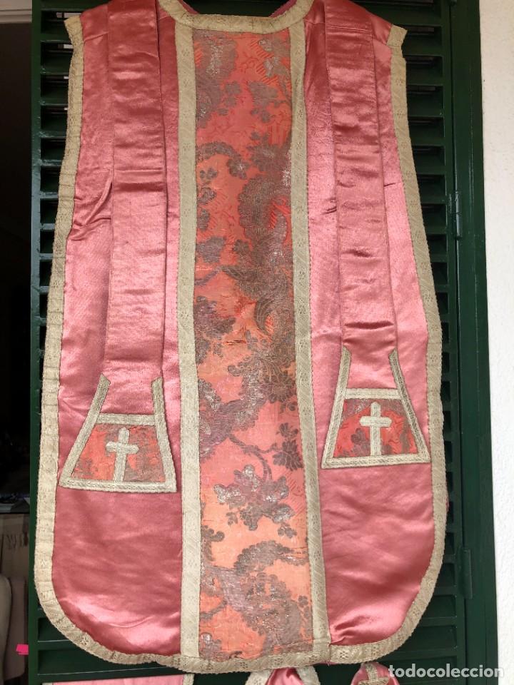 Antig&uuml;edades: CASULLA XIX COMPLETA SEDA NATURAL - Foto 10