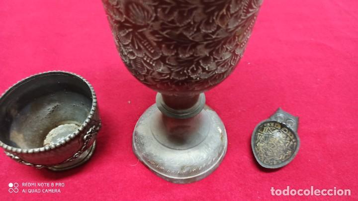 Antig&uuml;edades: JARRON DE BRONCE Y DECORACION HOGAR 4 PIEZAS - Foto 5