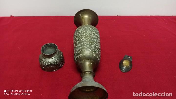 Antig&uuml;edades: JARRON DE BRONCE Y DECORACION HOGAR 4 PIEZAS - Foto 7
