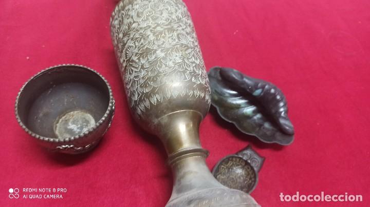 Antig&uuml;edades: JARRON DE BRONCE Y DECORACION HOGAR 4 PIEZAS - Foto 8