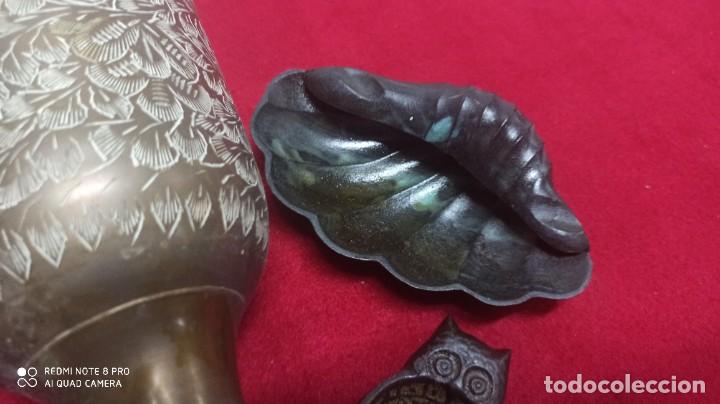 Antig&uuml;edades: JARRON DE BRONCE Y DECORACION HOGAR 4 PIEZAS - Foto 9