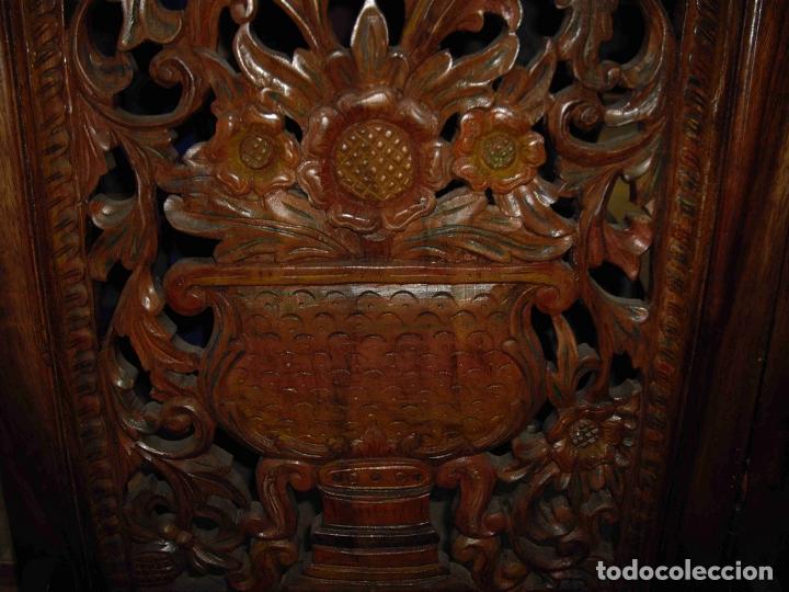 Antig&uuml;edades: BIOMBO MADERA TALLADA - Foto 4