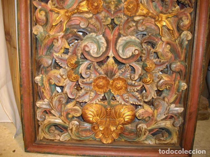 Antig&uuml;edades: PANEL TALLA FLORA VEGETAL POLICRO - Foto 2