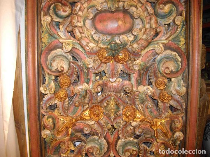 Antig&uuml;edades: PANEL TALLA FLORA VEGETAL POLICRO - Foto 3