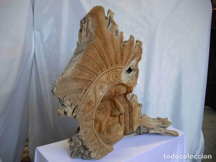 Antig&uuml;edades: TALLA JEFE INDIO - Foto 2