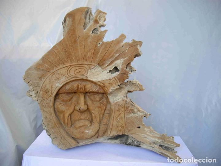 Antig&uuml;edades: TALLA JEFE INDIO - Foto 1